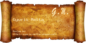 Gyuris Metta névjegykártya